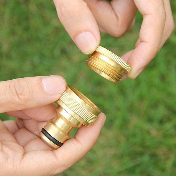 Garden Hose Connectors, 3/4 Inch Hose Splitter 2 Way Y Valve Garden Hose Adapter with 2 X3/4 Inch Brass Water Tap Outside Tap Kit - Image 5