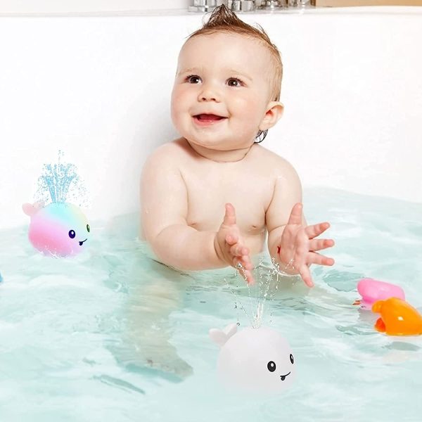 Baby Bath Toys,Whale Bath Toy,Induction Sprinkler Tub Shower Toys for Toddlers Kids Boys Girls, Baby Pool Bathroom Toys (White) - Image 5