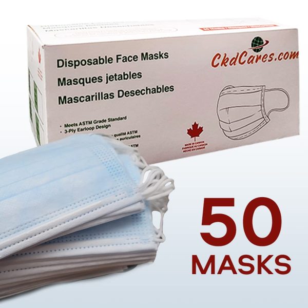 Ckdcares ASTM Level 1 Face Masks for Adults (Pack of 50 masks) - 3 Layered Made in Canada Disposable Adult Face masks Premium Quality - Image 6