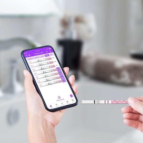 Easy@Home Pregnancy Test Strips Early Detection Pregnancy Strips-20 HCG Tests Pregnancy Tests Bulk - Accurate Sensitive Easy Use at Home Urine Fertility Test | Powered by Premom APP - Image 4