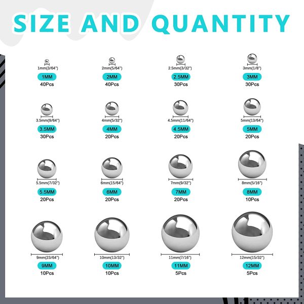 Cimeton 330Pcs 16Sizes Precision Bearing Steel Ball Assortment Kit Including Sizes 1MM 2MM 2.5MM 3MM 3.5MM 4MM 4.5MM 5MM 5.5MM 6MM 7MM 8MM 9MM 10MM 11MM 12MM Metric - Image 7