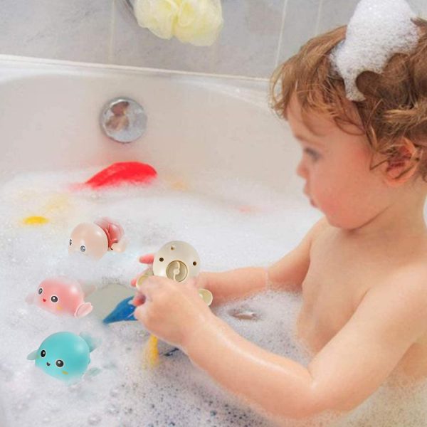 Baby Bath Toys for Kids Bathtime Fun 4 Pack Wind up Baby Toys Swimming Turtles and Dolphin Sensory Toys for Baby Boys and Girls for Ages 6 Months & up - Image 4