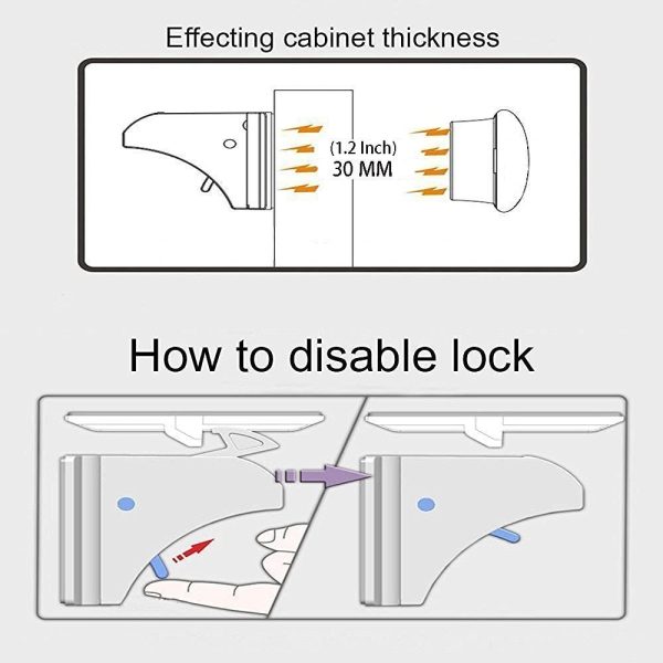 Baby Proofing Magnetic Cabinet Locks BALFER Child Safety Lock for Drawer Cupboard Closet (10 Locks + 2 Keys) - Image 6