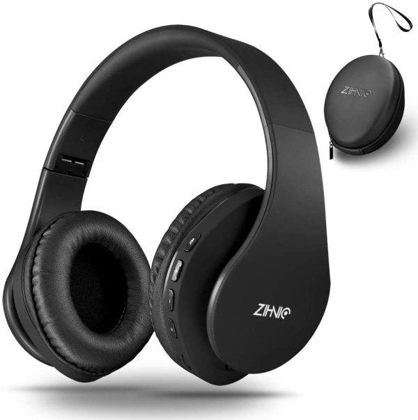 Bluetooth Over-Ear Headphones,Foldable Wireless and Wired Stereo Headset Micro SD/TF, FM for Cell Phone,PC,Soft Earmuffs &Light Weight for Prolonged Waring (Black) - Image 5