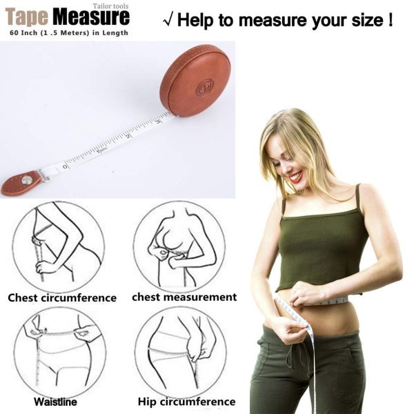 Tape Measure Body Measuring Tape for Sewing Tailor Craft Cloth Tape Measure for Body Medical Measurements Tape 60 Inch/1.5M Dual Sided Retractable Ruler - Image 6