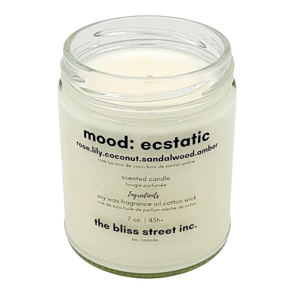 Mood: Ecstatic | Highly Scented Soy Wax Candle | Fragrance Notes: Rose.Lily.Coconut.Sandalwood.Amber | 7 oz. | Burn time 45-50 hours | Non-Toxic | Handmade | Made With All-natural Soy Wax - Image 2