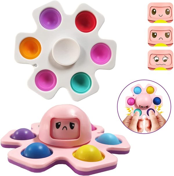 5PC Face-Changing Octopus Pop Fidget Spinner Toys,Simple Dimple Sensory Toy to Stress Reduction and Anxiety Relief Hand Toy Suitable for Adults and Children - Image 5