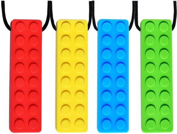 Chew Necklace, Sensory Chew Necklace Bundle for Kids with Teething, ADHD, Autism, Biting Needs, Oral Motor Chewy Teether, Silicone Necklace Made from Food Grade Silicone Safety, for Boys&Girls(4 PCS) - Image 5