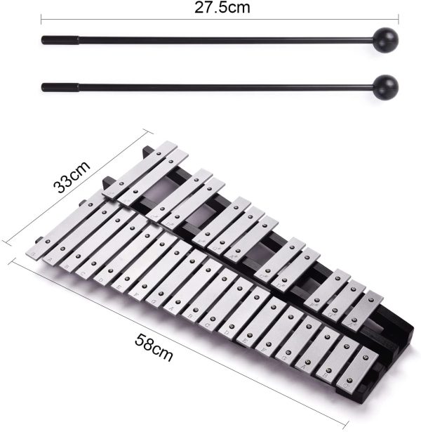 Taruor Glockenspiel,Foldable 30 Note Glockenspiel Xylophone Wooden Frame Aluminum Bars Educational Percussion Musical Instrument Gift with Carrying Bag - Image 7