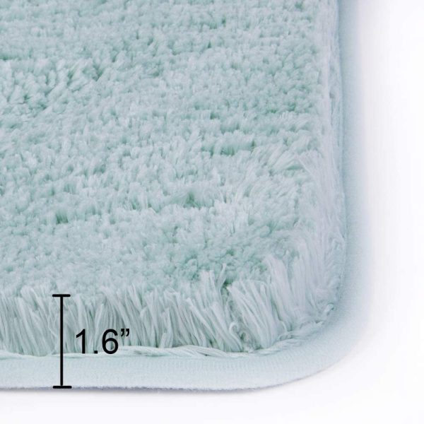 Bathroom Rug Non Slip Bath Mat for Bathroom (16 x 24, Aqua) Water Absorbent Soft Microfiber Shaggy Bathroom Mat Machine Washable Bath Rug for Bathroom Thick Plush Rugs for Shower - Image 5