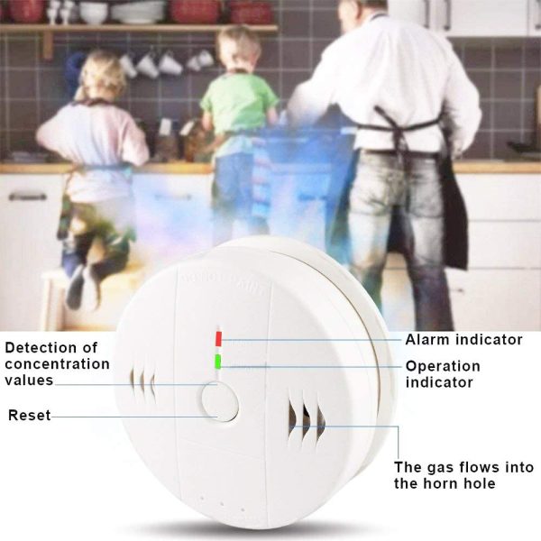 Combination Smoke and Carbon Monoxide Detector Alarm, Beeps Warning Smoke Co Alarm Clock for Travel Home Bedroom Living Room Garage Basement Attics, Battery Operated, Comply With UL 217 and UL 2034, 1 Pack - Image 2