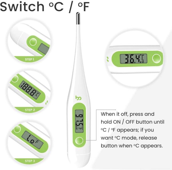 Digital Medical Thermometer, Oral and Rectal Thermometer for Infant Baby and Adult Fever Indicator