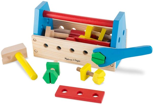 Melissa & Doug Take-Along Tool Kit Wooden Toy, Pretend Play, Sturdy Wooden Construction, Promotes Multiple Development Skills (24 Pieces) - Image 7