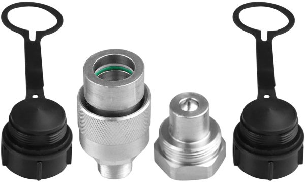 3/8" Hydraulic Quick Coupler Set Replaces Enerpac C-604?Connect and Disconnect Under 10,000 PSI Pressure, with 2 Dust Caps - Image 2