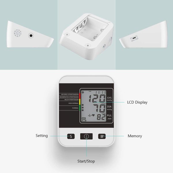Blood Pressure Monitor for Home Use with Large LCD Display, Annsky Digital Upper Arm Automatic Measure Blood Pressure and Heart Rate Pulse, 2 Sets of User Memories - Image 6