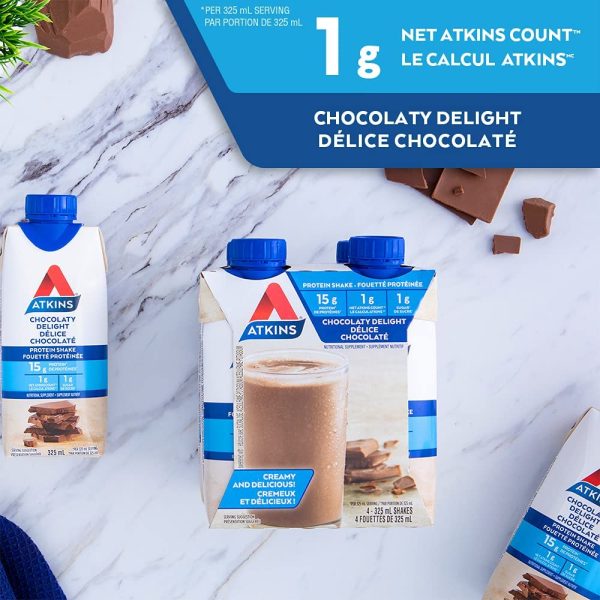 Atkins Advantage Shakes, Chocolaty Delight, 1g Sugar, Keto-Friendly, High Protein, 1.3 Liter - Image 8