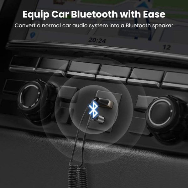 Aux to Bluetooth 5.0 Adapter 3.5mm Bluetooth Receiver for Car USB 2.0 to 3.5mm Jack Kit with Built-in Microphone Aux Input for Hands-Free Calls Compatible with Car Speaker and Home Audio - Image 4