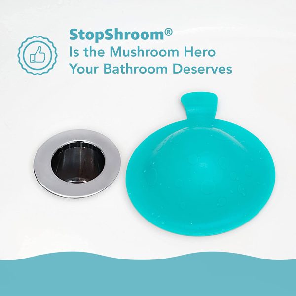 StopShroom STBLU232 Universal Stopper Plug Cover for Bathtub, Bathroom and Kitchen Drains, Aqua - Image 10