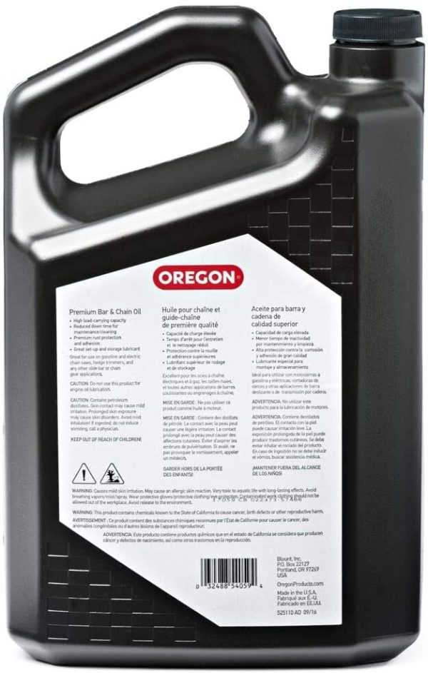 Oregon Chainsaw Bar and Chain Oil, 1 Gallon Bottle (128 fl.oz / 4500 ml) (54-059) - Image 4