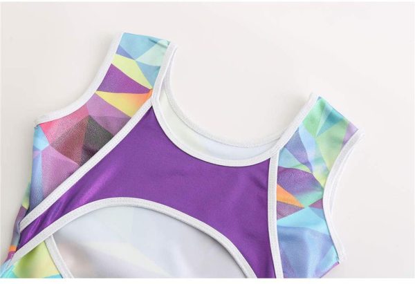 Ukyzddio Leotards for Girls Gymnastics Ballet Dance Geometric Metallic Tank Leotards - Image 3