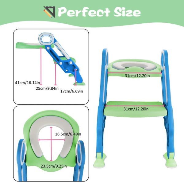 Potty Training Seat Adjustable Kid Potty Training Toilet, Potty Seat with Step Stool Ladder for Kid Potty Baby Training - Image 7