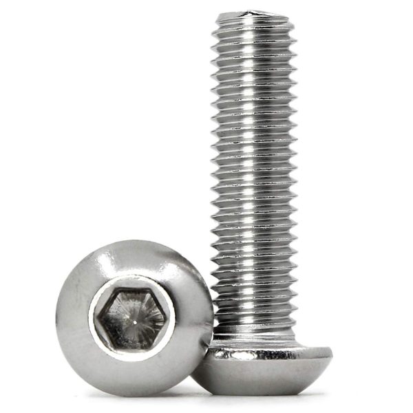 (25 PCS) M8-1.25 x 20mm Button Head Socket Cap Screws Metric, 304 Stainless Steel, Allen Socket Drive, Full Thread, Machine Thread