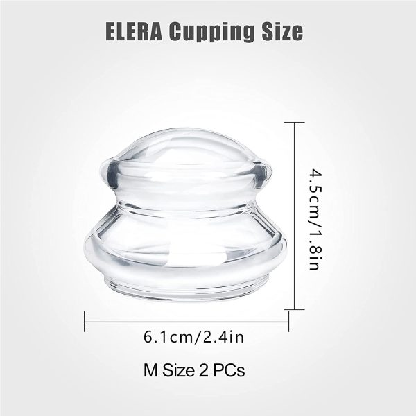 Silicone Massage Cupping Therapy Sets, ELERA Professional Chinese Massage Cups Tools for Joint Pain Relief, Massage Body (M Size, 2 Cups) - Image 6