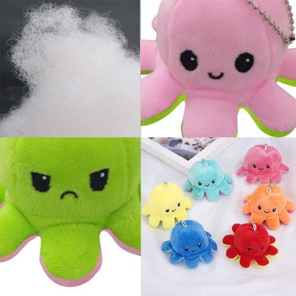 Octopus Plushie Reversible Stuffed Pieuvre Peluche Mood Octopus Plush Toys Flippable Animals Doll Keychain Toys for Kids and Adults - Image 2