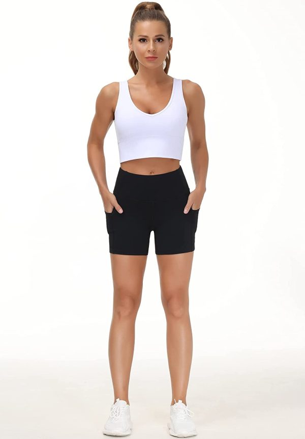 THE GYM PEOPLE High Waist Women’s Running Shorts with Side Pockets Tummy Control Workout Athletic Yoga Shorts - Image 2