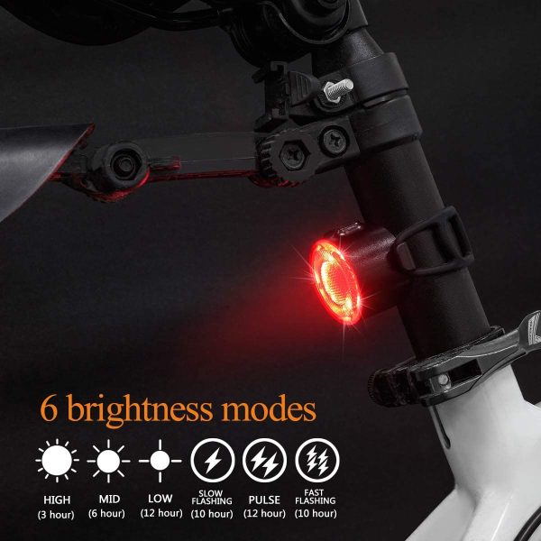 USB Rechargeable LED Bike Lights Set, Ultra Bright Front and Back Rear Bicycle Light Combo, IPX5 Waterproof Mountain Road Helmet Cycle Headlight and Taillight Set for Men Women Kids (6 Modes) - Image 8