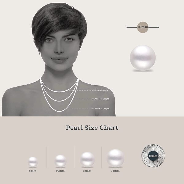 Cream White 8-14mm Simulated Faux Pearl Necklace Hand Knotted Strand 16-20 Inch - Image 2