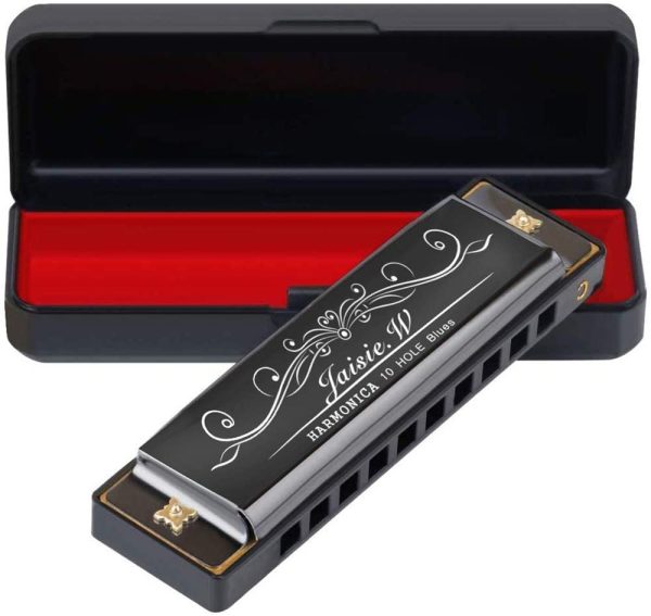 Harmonica for Kids and Beginners, Jaisie.W 10 Hole Blues Harmonica with Case and Polishing Cloth, 10 Holes 20 Tones Blues Mouth Organ Harp for Kids, Beginners, Students (Key of C) - Image 2