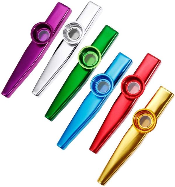 Anpro Set of 6 Colorful Mouth Kazoo with 6 Membrane Flute, Music Instrument Toy for Kids, Music Lover - Image 5