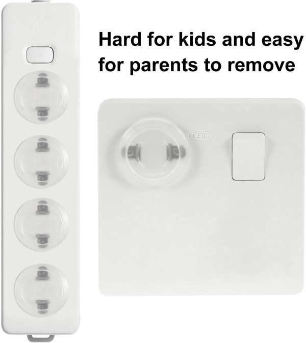 PandaEar Outlet Covers(52 Pack) Clear Child Proof Electrical Protector Safety Caps with Adult Easy Release Concave Design - Image 5