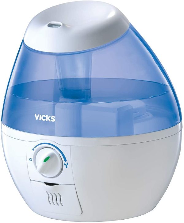 Vicks VUL520WC Filter-Free Ultrasonic Cool Mist Humidifier, Mini/Small Humidifier for Baby, Bedroom, Office Desk, 1.9L/0.5Gal