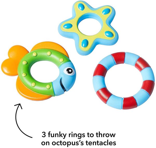 Nuby Floating Purple Octopus with 3 Hoopla Rings Interactive Bath Toy - Image 6