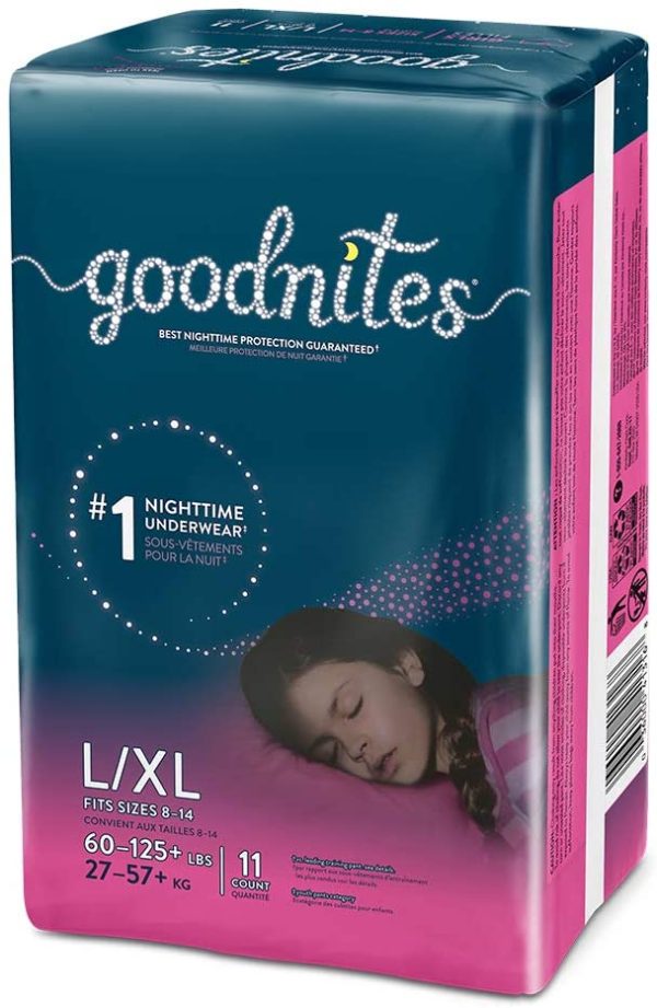 GoodNites Bedtime Bedwetting Underwear for Girls, Overnight Training Pants, L-XL, 11 Ct. (Packaging May Vary) - Image 5