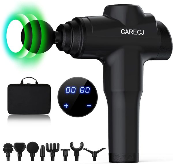 CARECJ X1 Pro Massage Gun Professional Percussion Electric Muscle Massager Gun Handheld Deep Tissue for Athletes with 8 Heads and Carrying Case,up to 9600U/min,32 Speed Level - Image 2