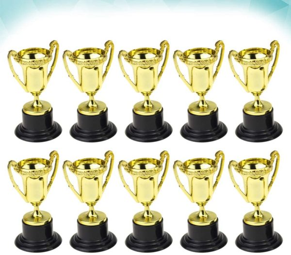 ifundom Gold Award Trophy Cups 3. 34 First Place Winner Award Trophies Bulk Pack of 10 for Kids and Adults- Perfect to Reward Those Who Have Achieved - Image 3