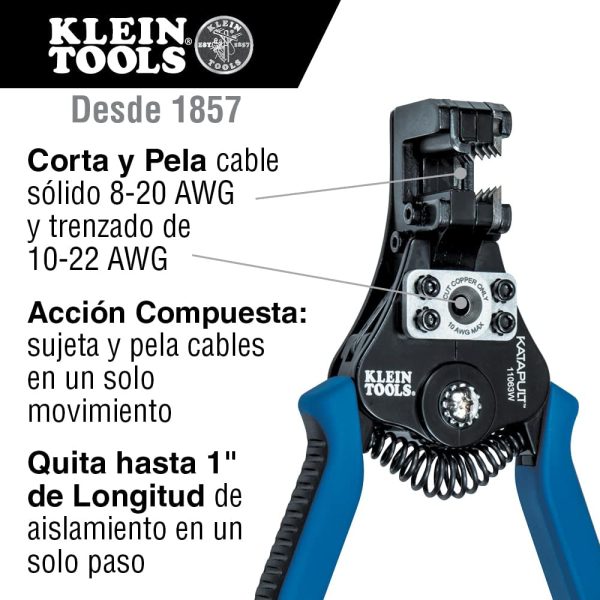 Klein Tools 11063 8-22 AWG Katapult Wire Stripper - Image 7