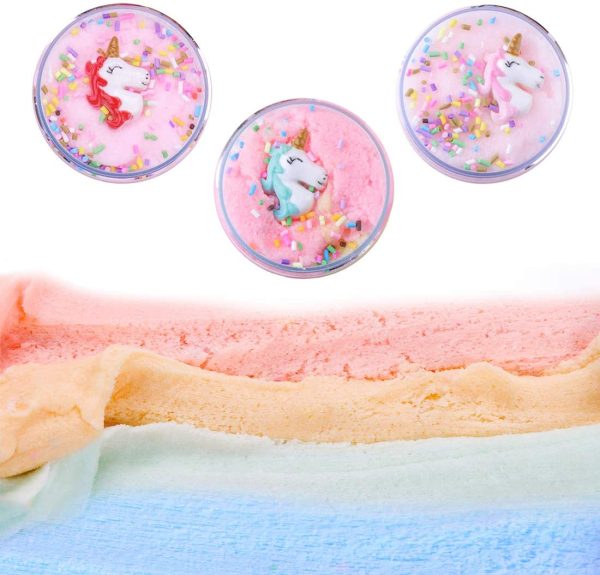 Keemanman Cloud Slime, Unicorn Galaxy Fluffy Slime, DIY Slime Supplies Kit for Girls and Boys, Stress Relief Toy Scented Sludge Toy for Kids Education, Party Favor, Gift and Birthday (3 Pack) - Image 5