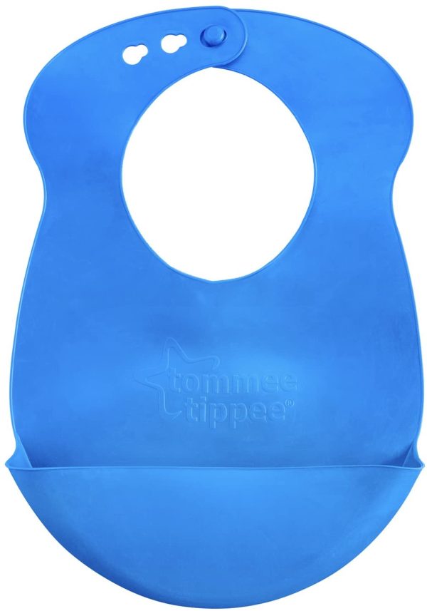 Tommee Tippee Easi-Roll Up Bib, BPA-free Crumb & Drip Catcher, Blue & Green, 2 Count (1 Pack) - Image 3