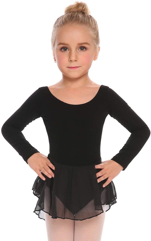 Arshiner Kids Girls Classic Long Sleeve Leotard Dance Ballet Dress