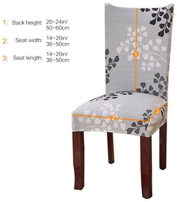 Fuloon 4 6 Pack Super Fit Stretch Removable Washable Short Dining Chair Protector Cover Seat Slipcover for Hotel Dining Room Ceremony Banquet Wedding Party (4, Style 08) - Image 3