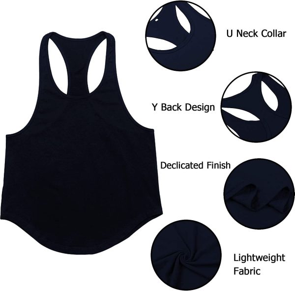 Babioboa Men's 3 Packs Gym Workout Tank Top Y-Back Stringer Muscle Tee Undershirts Training Sleeveless T-Shirt - Image 6