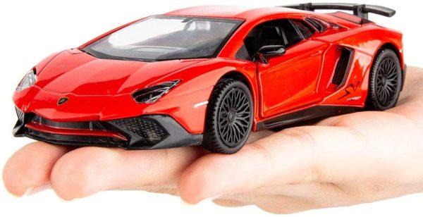 TGRCM-CZ 1/36 Scale Aventador LP700-4 Casting Car Model, Zinc Alloy Toy Car for Kids, Pull Back Vehicles Toy Car for Toddlers Kids Boys Girls Gift (Red) - Image 4