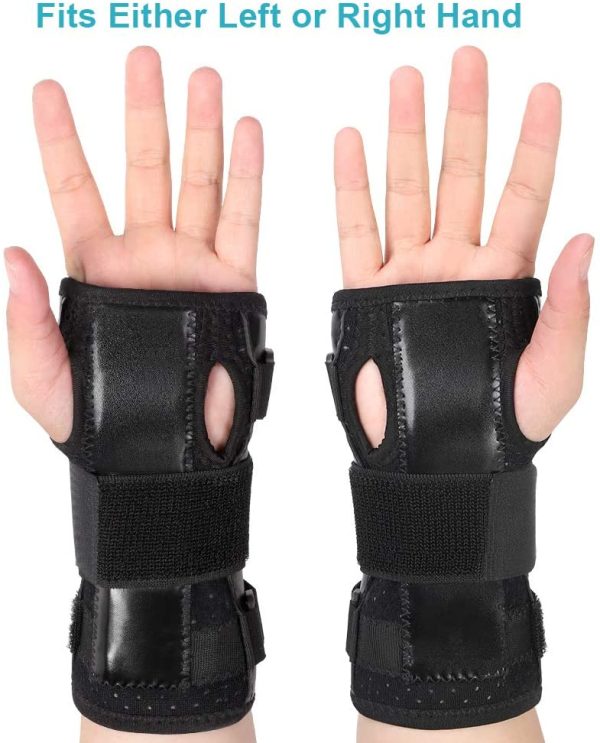 Wrist Support Brace, Wrist Brace, Carpal Tunnel Wrist Brace Stabilizer Wrist Protector with Removable Splint and Adjustable Stretchy Straps for CTS, Tendonitis, Sprain Pain Relief, Fits Both Left and Right Hand - Image 5