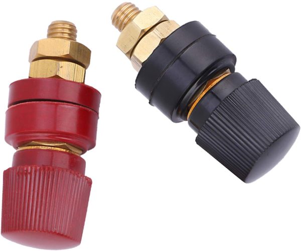 2 Pcs Battery Terminal, 555 Brass Terminal Binding Post M8 Stud Remote Battery Binding Post Power Junction Post Connector Terminal Kit, M8 Copper Screw Voltage Regulator Terminal Block Power Terminal - Image 5