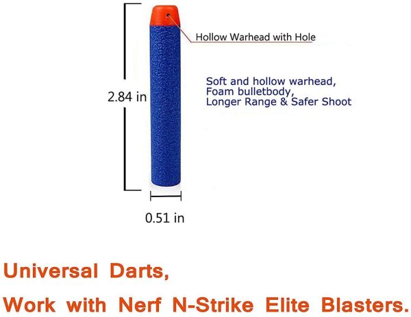 AMOSTING Foam Bullets Refill Dart Pack for N-Strike Elite Blasters Nerf Guns Standard Size?M?00PCS Blue - Image 3