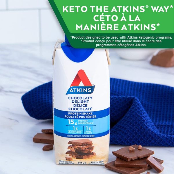 Atkins Advantage Shakes, Chocolaty Delight, 1g Sugar, Keto-Friendly, High Protein, 1.3 Liter - Image 3